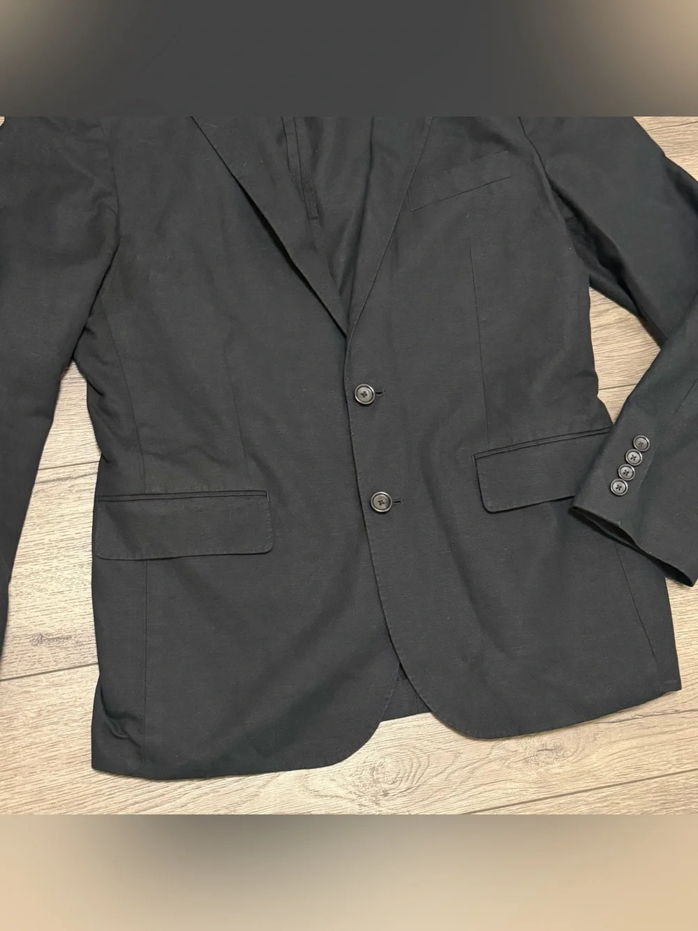 J Crew Blazer Men Irish Linen Ludlow Slim Unstructured Sport Coat Black 38S